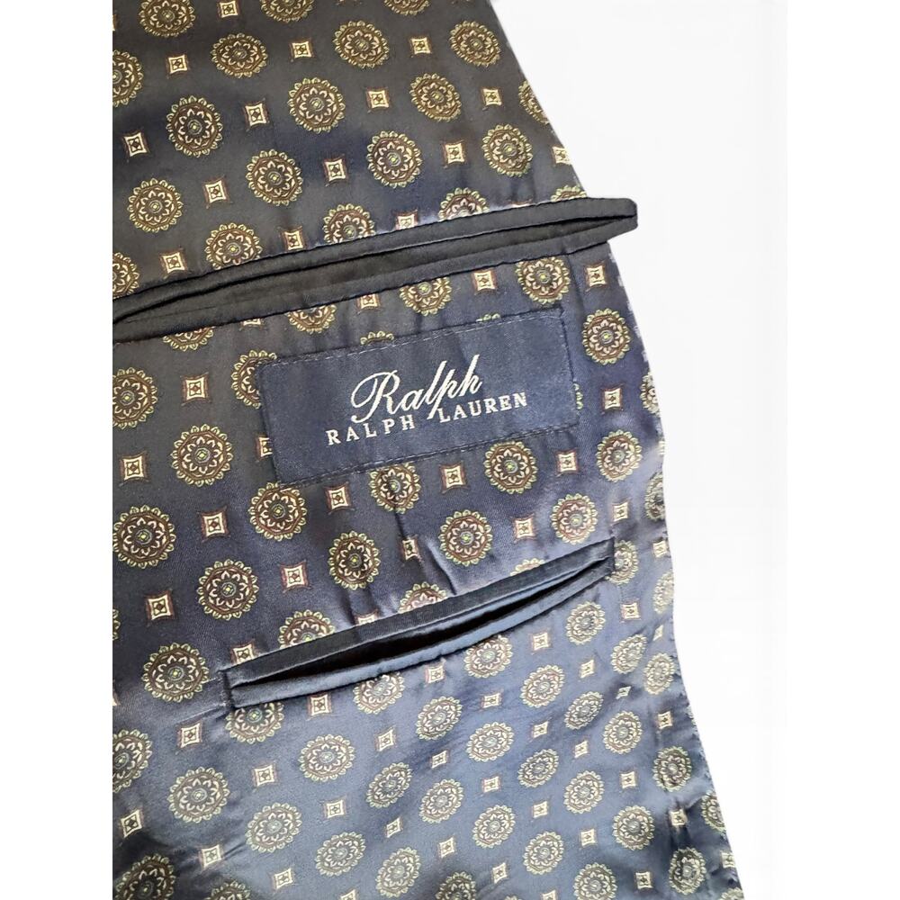 RALPH Ralph Lauren Men’s Navy Blue Blazer Gold Crest Buttons Large Size - Picture 2 of 5